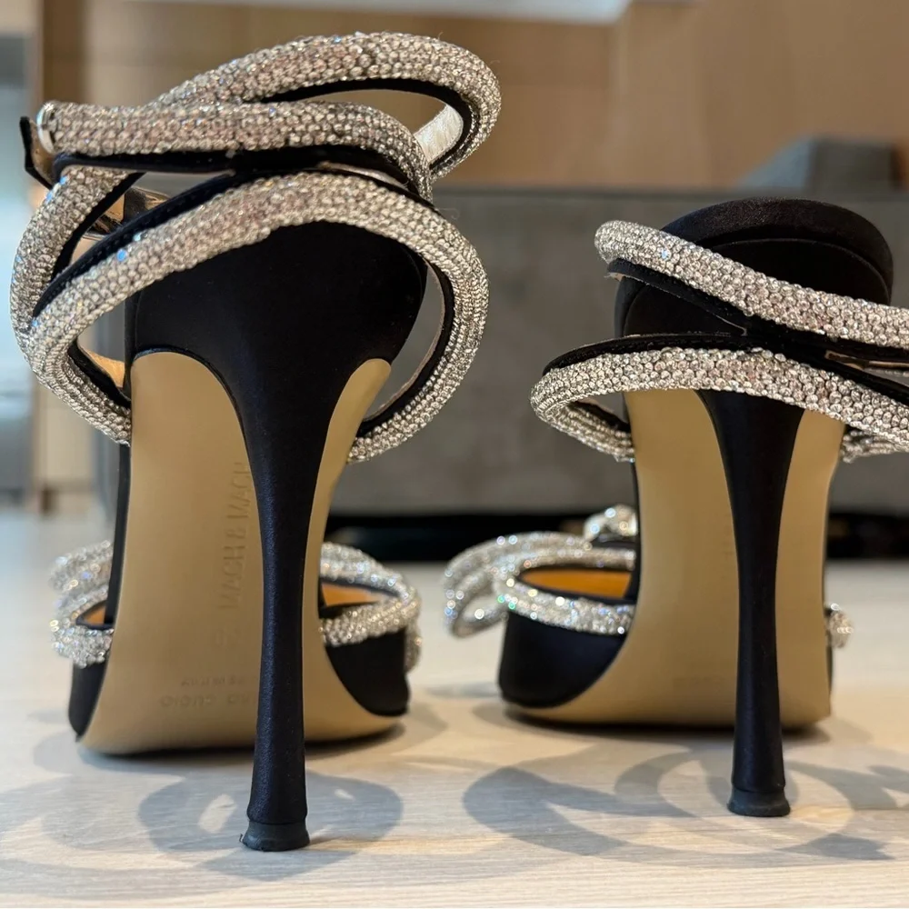 MACH & MACH Double Bow Satin Heels - Picture 8 of 12